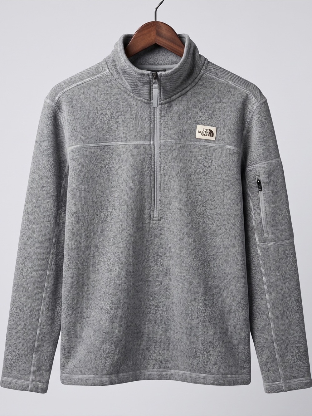 The North Face Men’s Gray Quarter Zip-Up Fleece Pullover Sweater Jacket NWOT